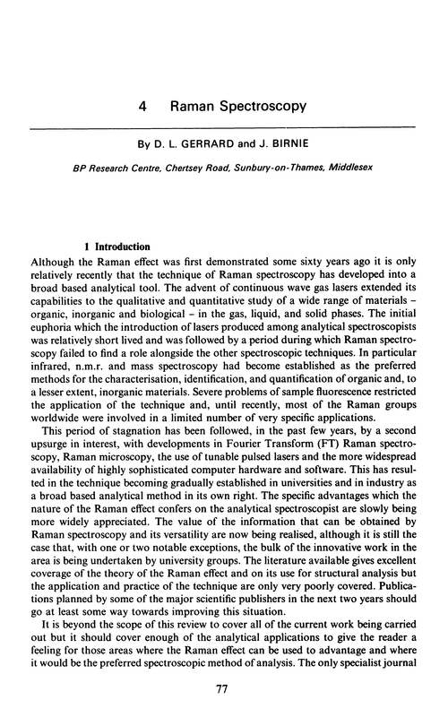 Chapter 4. Raman spectroscopy