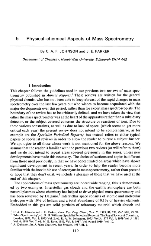 Chapter 5. Physical-chemical aspects of mass spectrometry