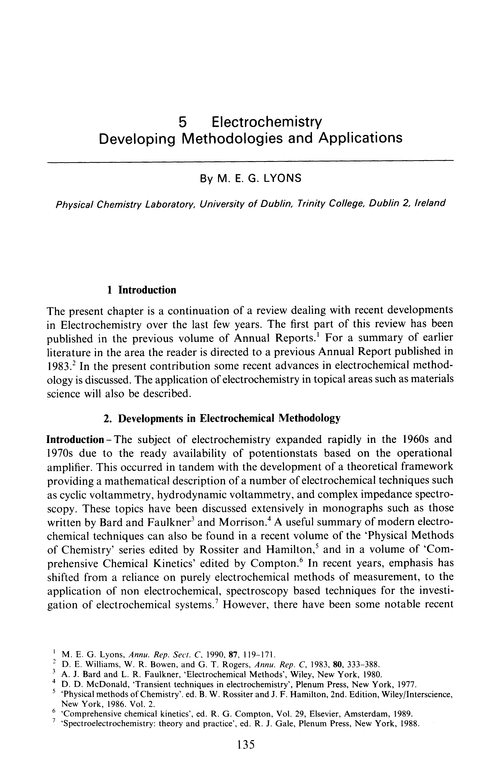 Chapter 5. Electrochemistry developing methodologies and applications