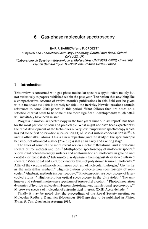 Chapter 6. Gas-phase molecular spectroscopy