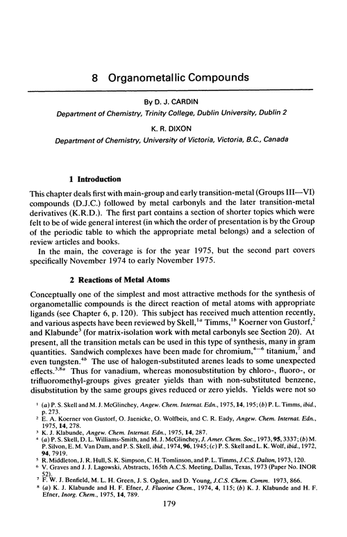 Chapter 8. Organometallic compounds