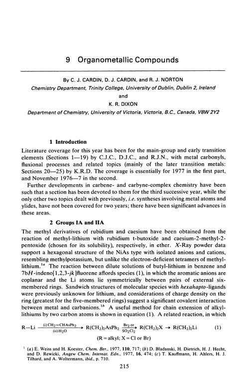 Chapter 9. Organometallic compounds