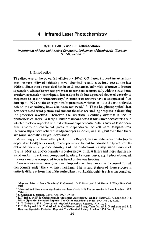 Chapter 4. Infrared laser photochemistry