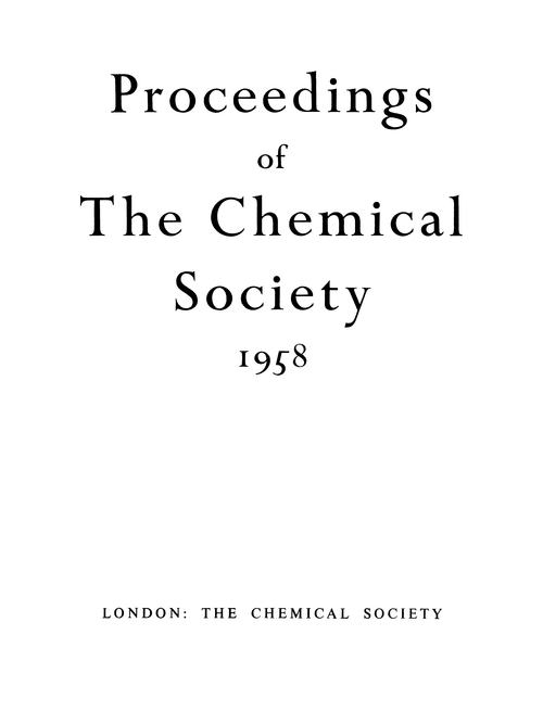 Proceedings of the Chemical Society. January 1958