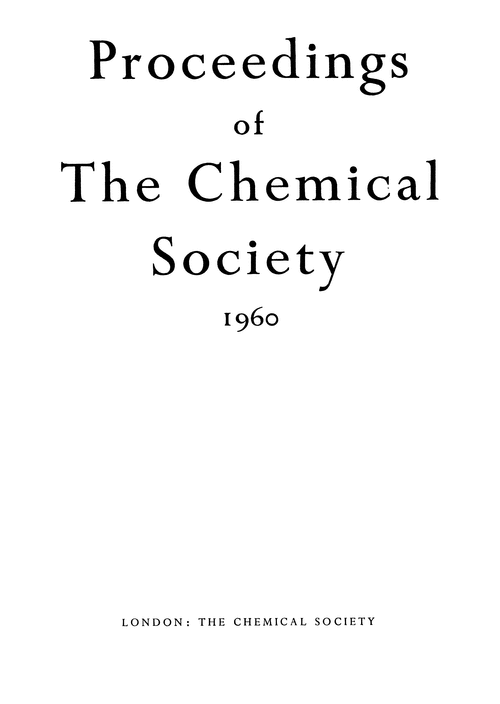 Proceedings of the Chemical Society. January 1960