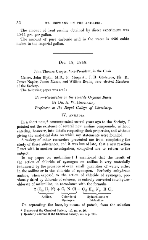 IV.—Researches on the volatile organic bases