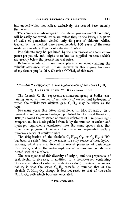 XV.—On “propylene,” a new hydrocarbon of the series CnHn