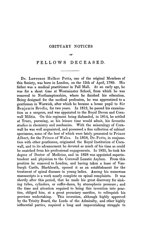 Obituary notices of fellows deceased
