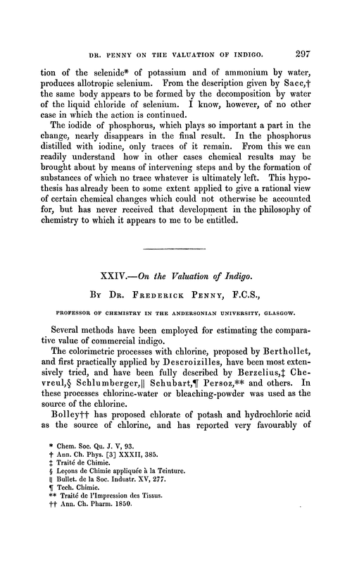 XXIV.—On the valuation of indigo