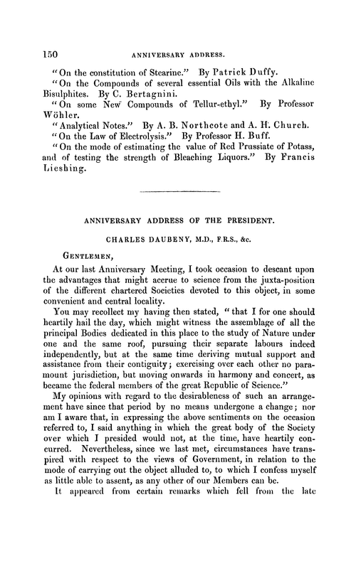 Anniversary address of the President