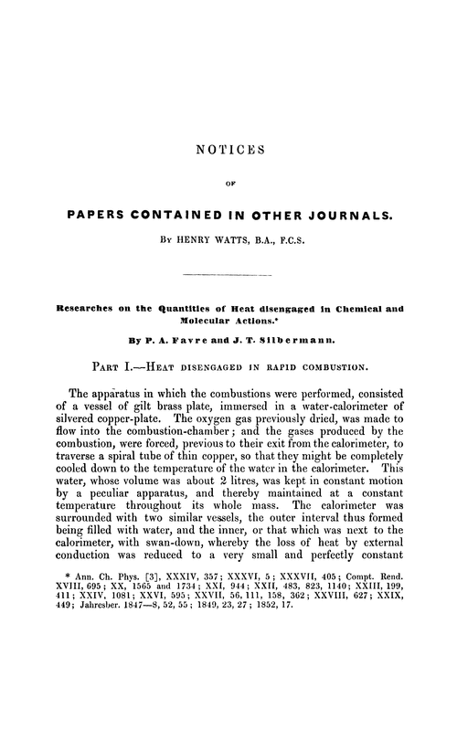 Notices of papers contained in other journals