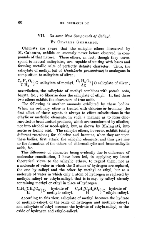 VII.—On some new compounds of salicyl