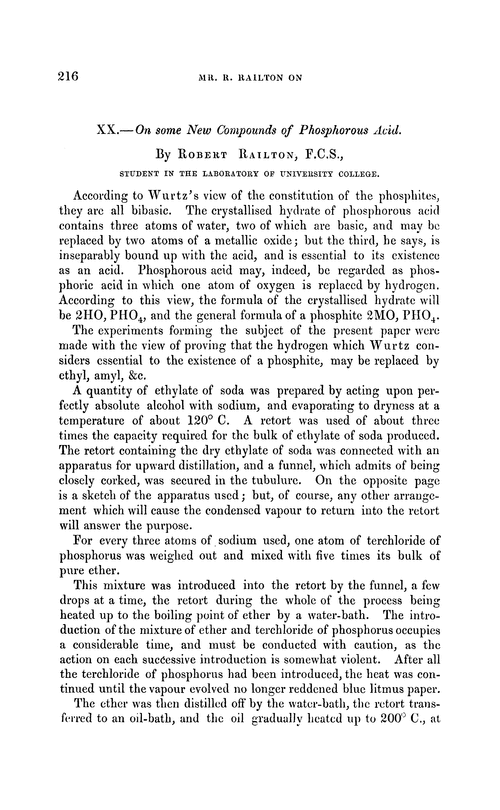 XX.—On some new compounds of phosphorous acid