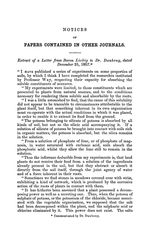 Notices of papers contained in other journals