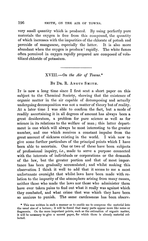 XVIII.—On the air of towns