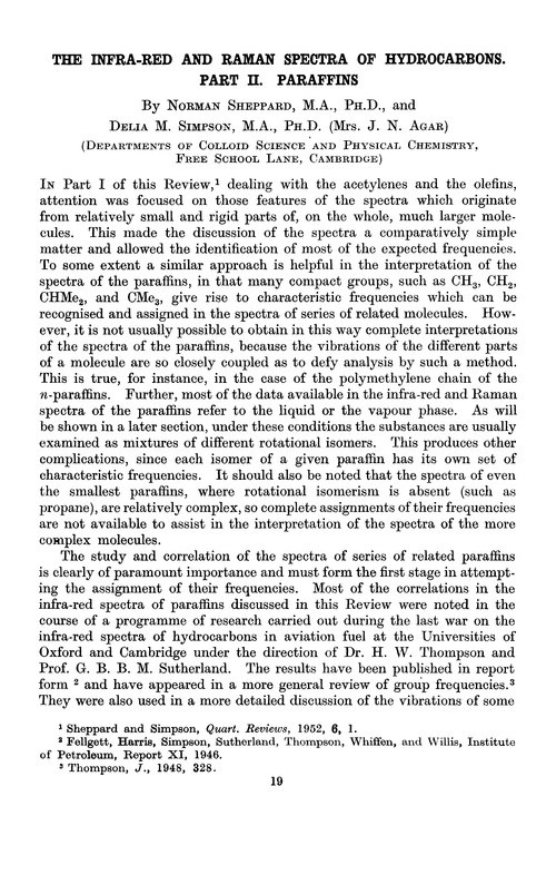 The infra-red and Raman spectra of hydrocarbons. Part II. Paraffins