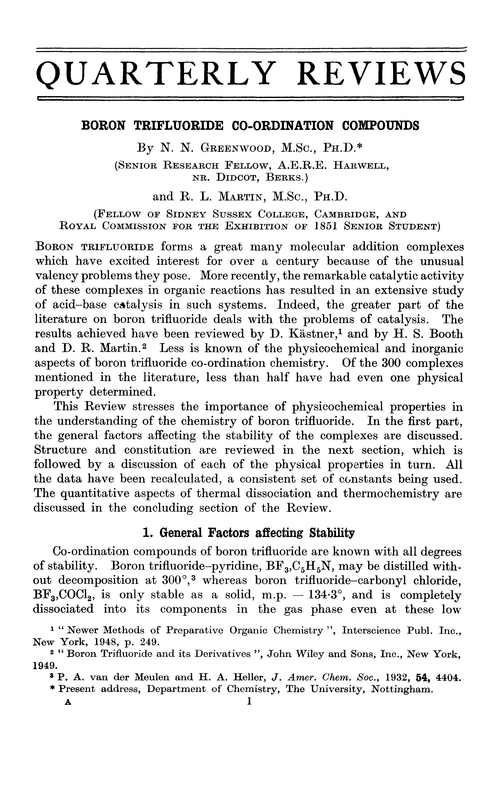 Boron trifluoride co-ordination compounds