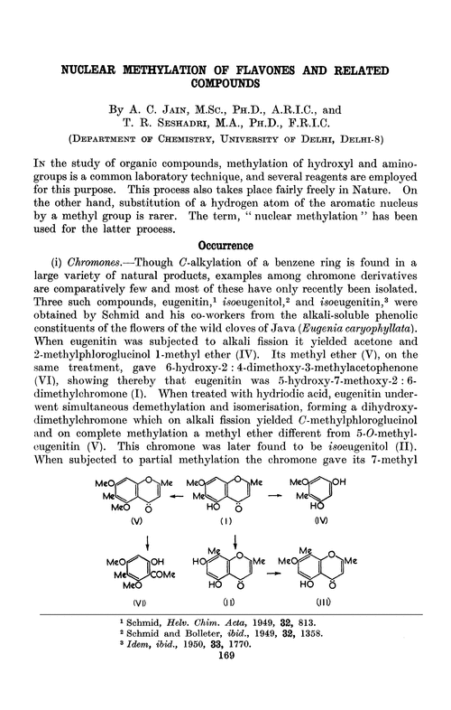 Nuclear methylation of flavones and related compounds