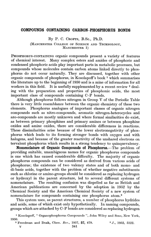 Compounds containing carbon–phosphorus bonds