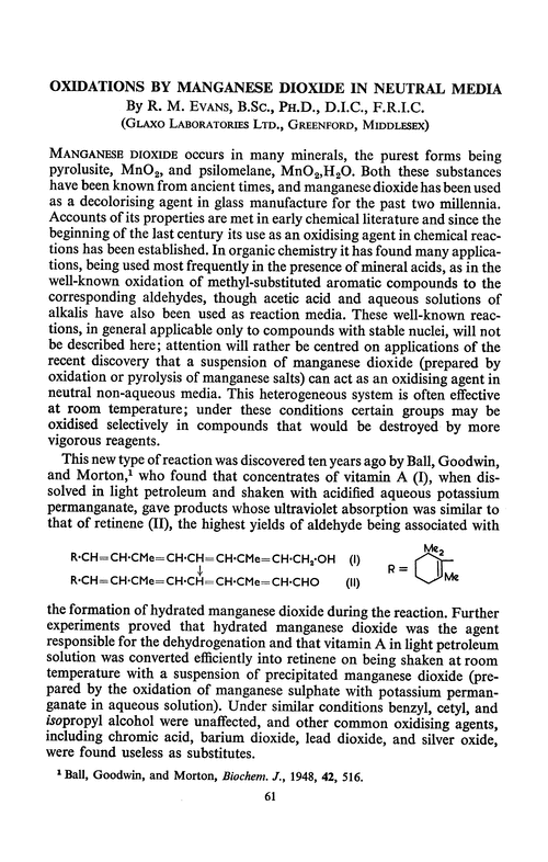 Oxidations by manganese dioxide in neutral media