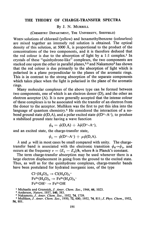 The theory of charge-transfer spectra