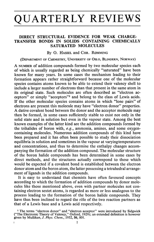 Direct structural evidence for weak charge-transfer bonds in solids containing chemically saturated molecules