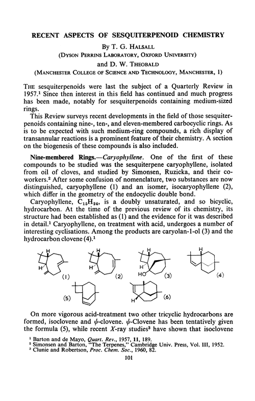 Recent aspects of sesquiterpenoid chemistry