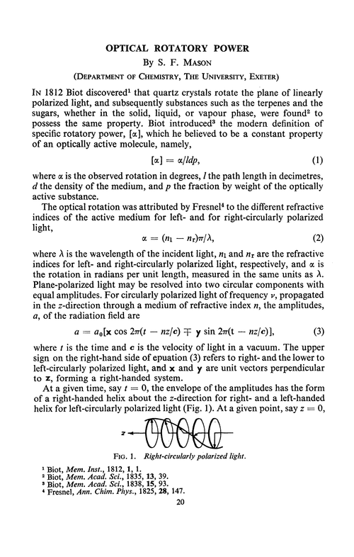 Optical rotatory power