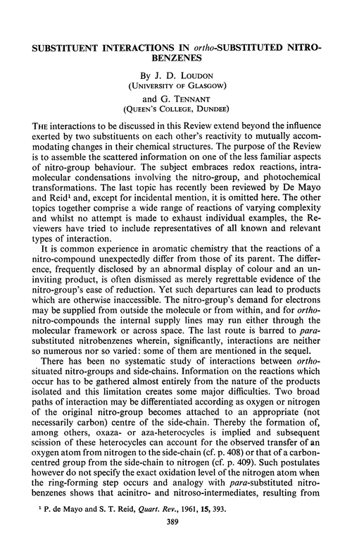 Substituent interactions in ortho-substituted nitrobenzenes