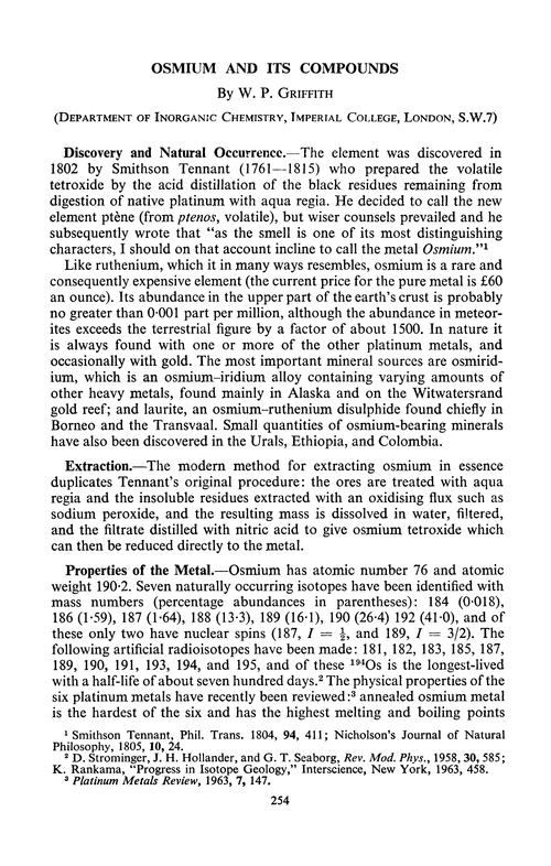 Osmium and its compounds