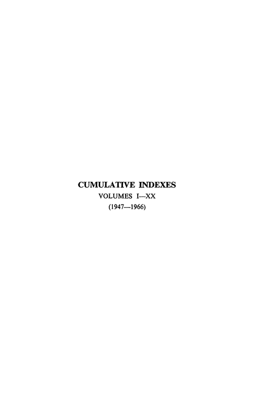 Cumulative indexes