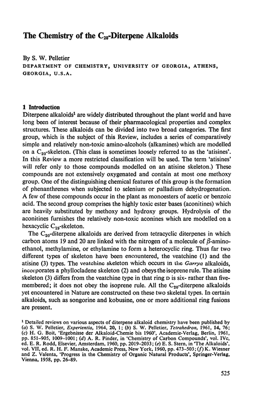 The chemistry of the C20-diterpene alkaloids