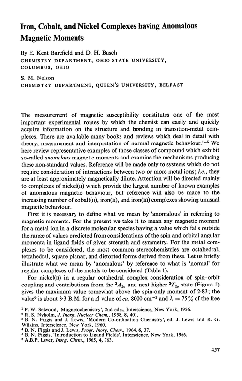 Iron, cobalt, and nickel complexes having anomalous magnetic moments