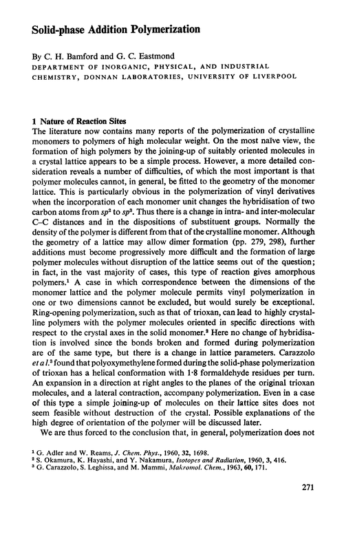 Solid-phase addition polymerization