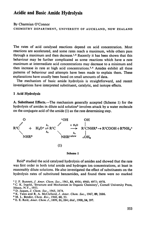 Acidic and basic amide hydrolysis