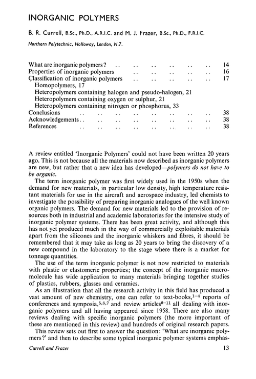 Inorganic polymers