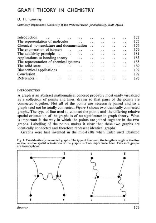 chemical graph theory research papers