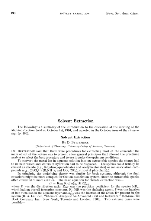 Solvent extraction