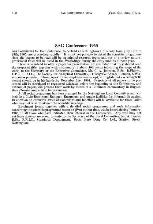 SAC Conference 1965