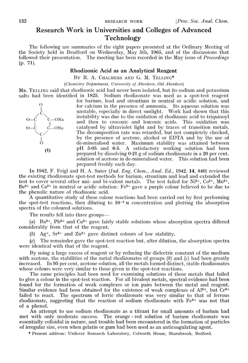 Research work in Universities and Colleges of Advanced Technology