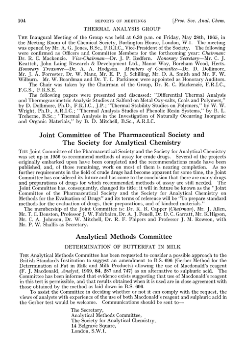 Determination of butterfat in milk