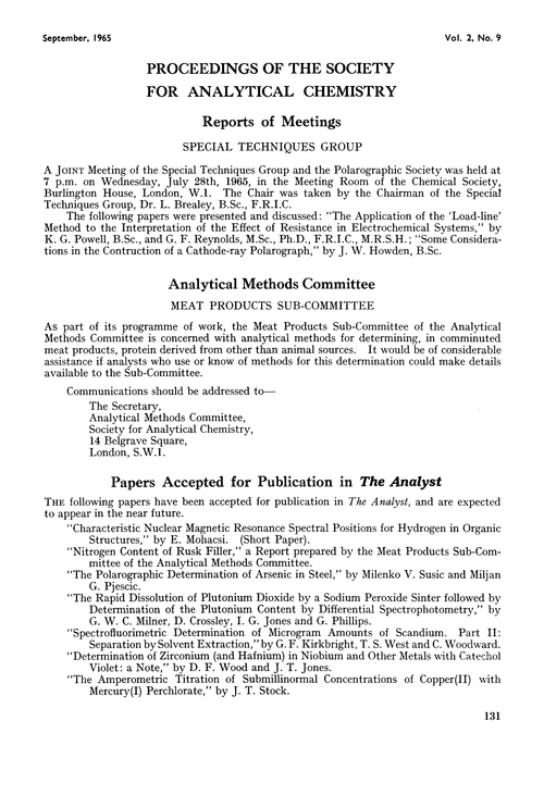 Meat Products Sub-Committee