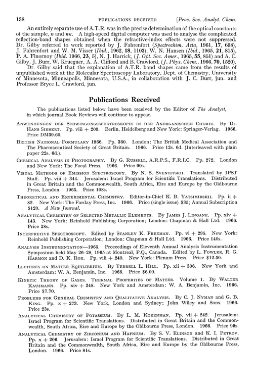 Publications received