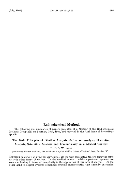 Radiochemical methods