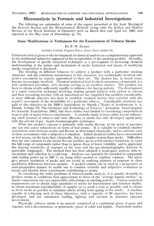 Microanalysis in forensic and industrial investigations