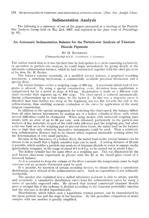 Sedimentation analysis