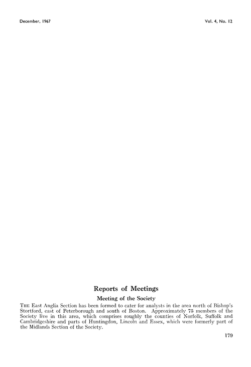 Reports of meetings