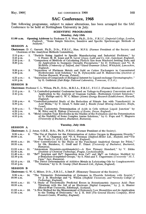 SAC Conference, 1968