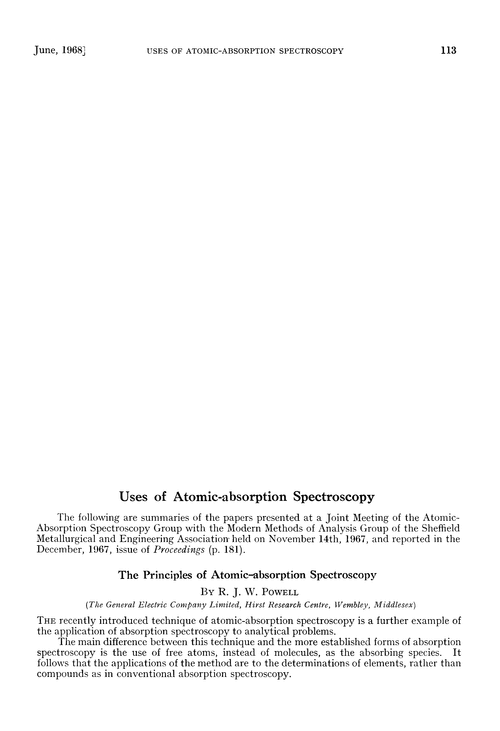 Uses of atomic-absorption spectroscopy