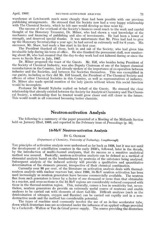 Neutron-activation analysis. 14-MeV neutron-activation analysis